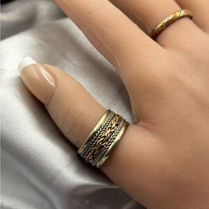 Vintage Tibetan Mixed Metal Spinner Style Band Ring